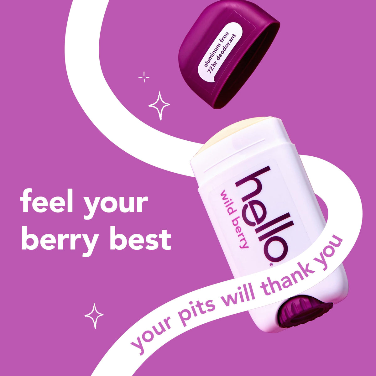 hello Wild Berry Aluminium Free Deodorant back view