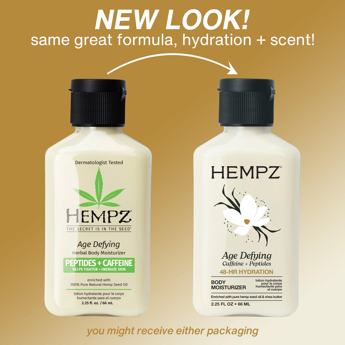 Hempz Age Defying Body Lotion 2.25 oz back view