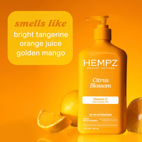 Hempz Body Lotion Citrus Blossom 17 Fl Oz with texture close-up