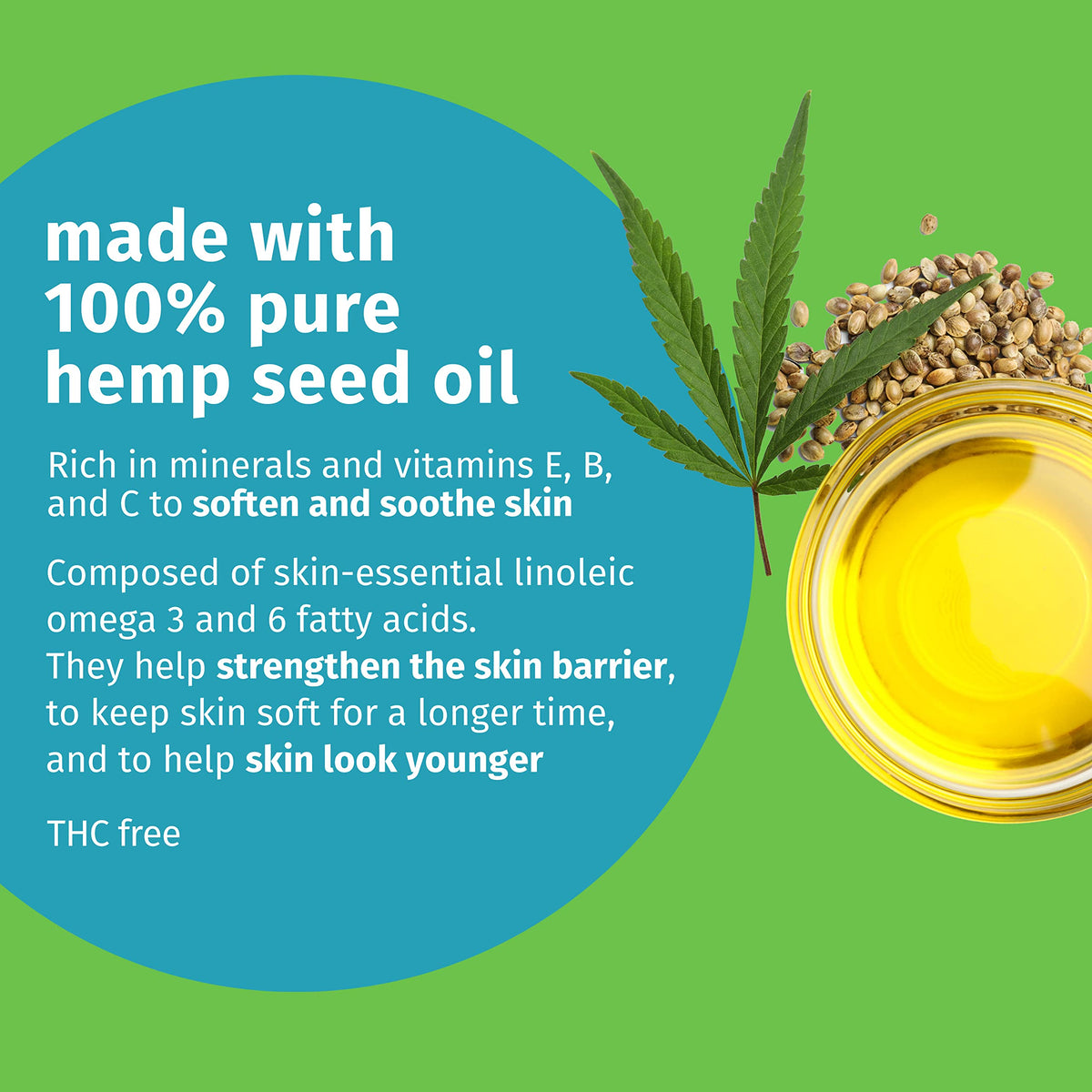 Hempz Body Wash bottle side view showing natural ingredients