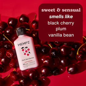 Hempz Dark Red Cherries Lotion back view with ingredient list
