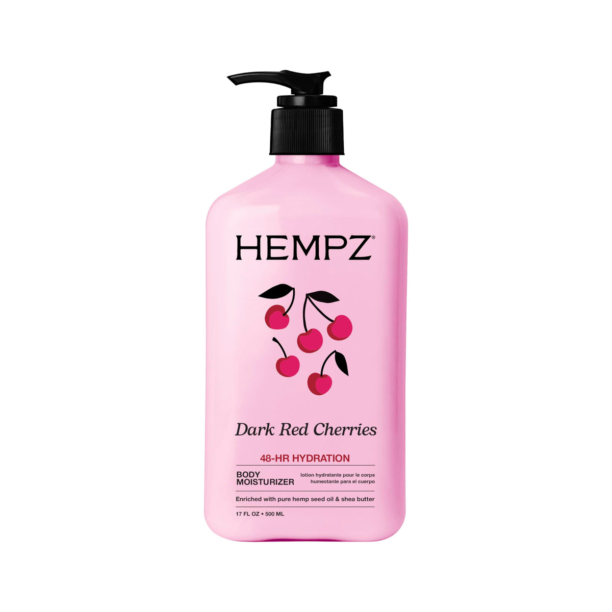 Hempz Dark Red Cherries Moisturizing Body Lotion front view 17 Fl Oz