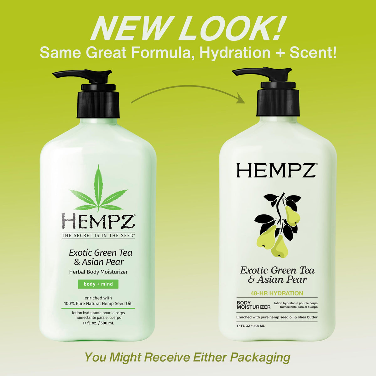 Hempz Exotic Green Tea & Asian Pear Moisturizing Body Lotion back view
