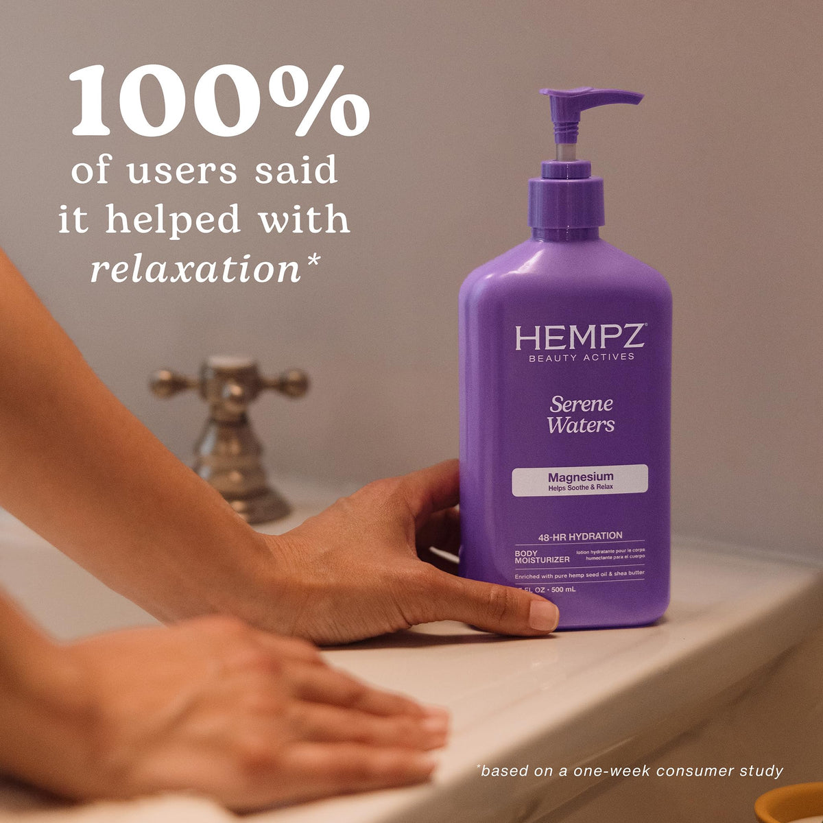 Hempz Mini Magnesium Body Lotion cap open displaying product