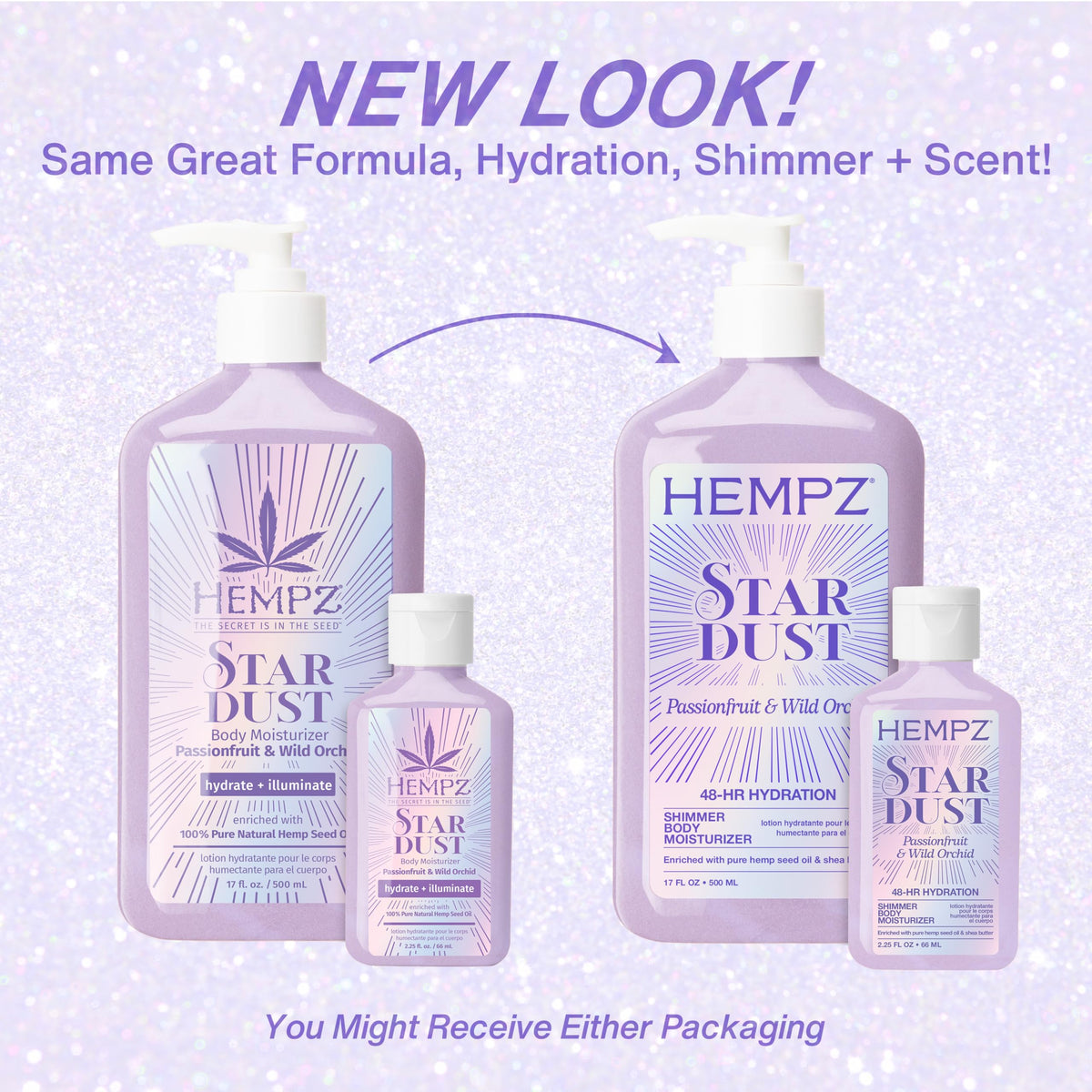 Hempz Mini Star Dust Body Lotion 2.25 fl.oz. back view
