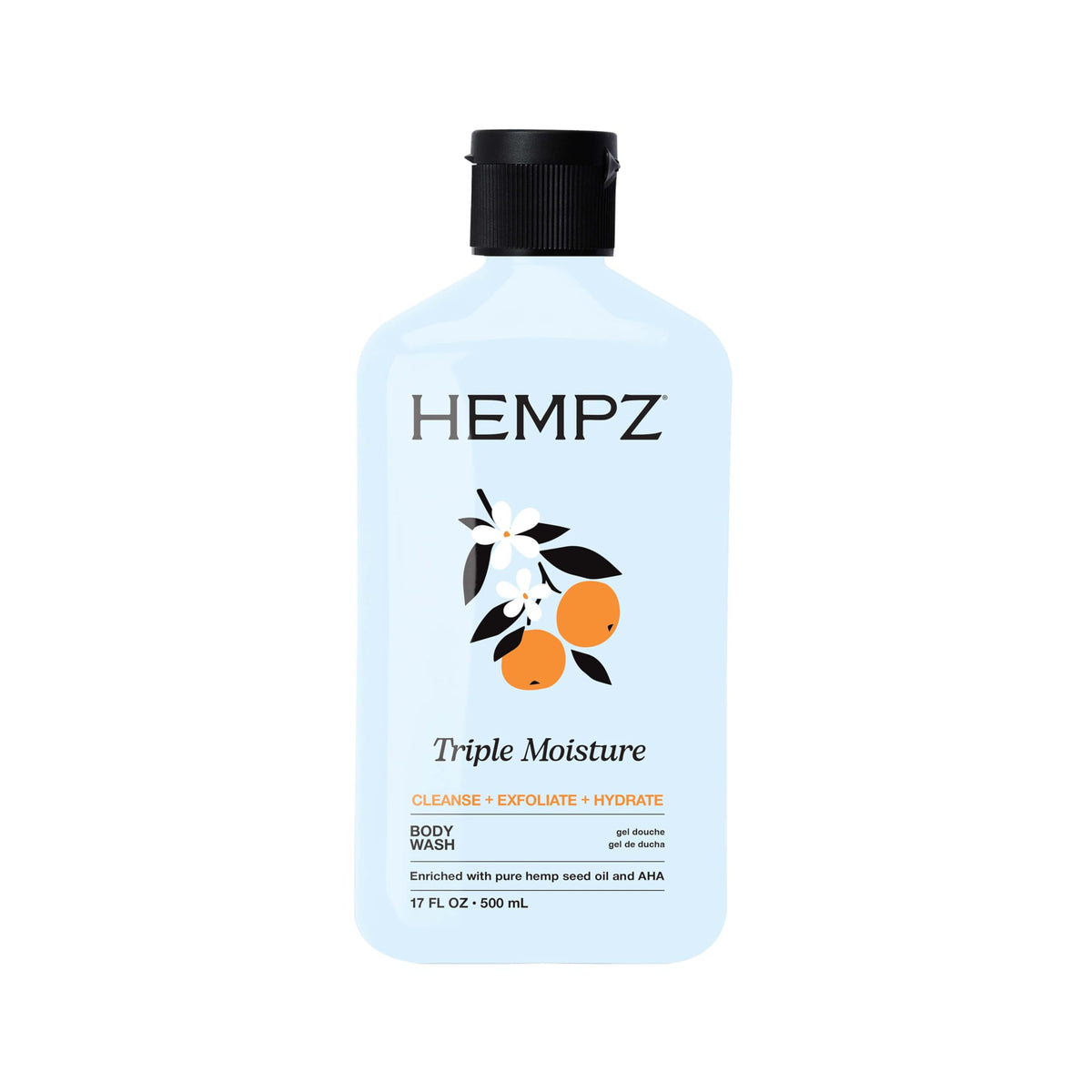 Hempz Triple Moisture Body Wash Grapefruit & Peach 17 fl oz front view