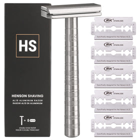 Henson Shaving Razor aluminium double edge safety razor front view