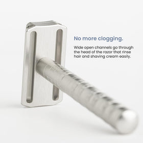 Henson Shaving Razor displayed on a bathroom countertop