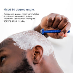 Henson Shaving Razor side view showcasing blade angle