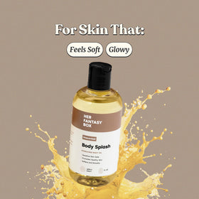 Her Fantasy Box Body Splash Hydrating Body Oil back view with ingredient list