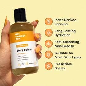 Her Fantasy Box Body Splash Hydrating Body Oil Pineapple Crème with ingredients