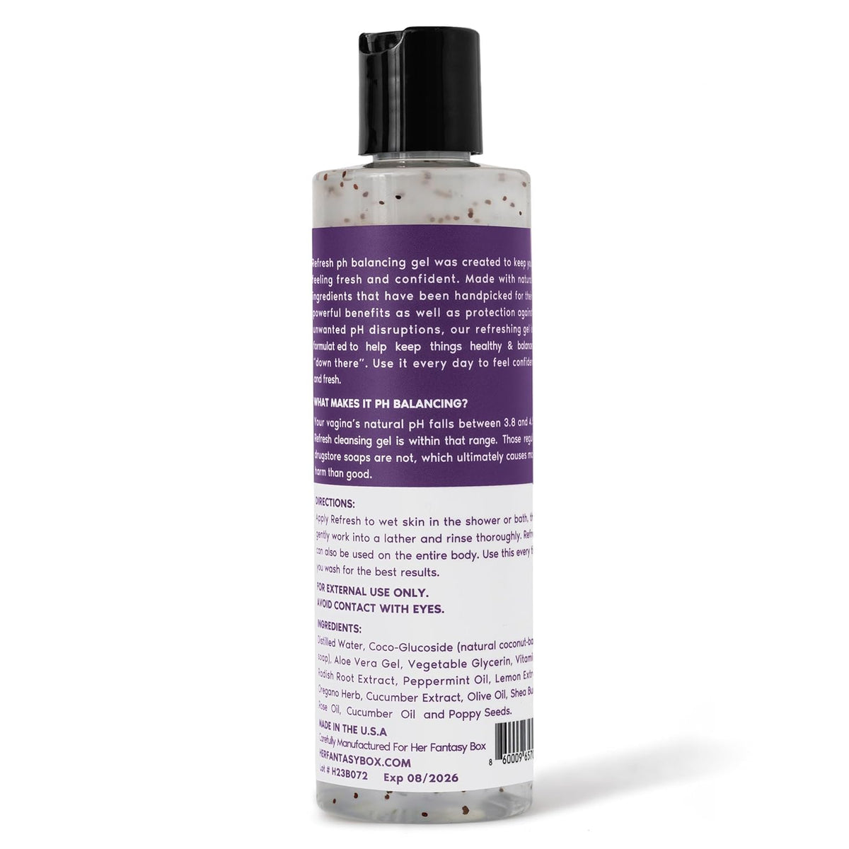 Her Fantasy Box Refresh pH Balancing Shower Gel 16 oz back view
