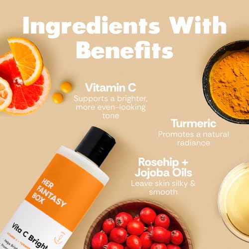 Her Fantasy Box Vita C Bright Turmeric Body Wash with citrus fruits
