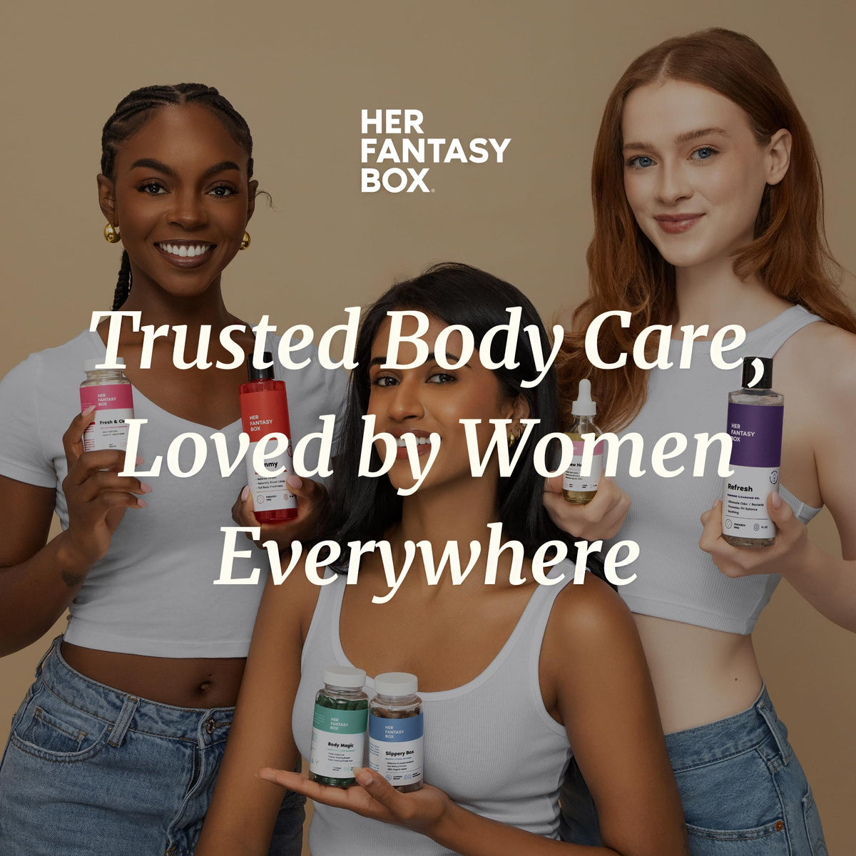 Her Fantasy Box Yummy Body Wash 8 oz with soft towels