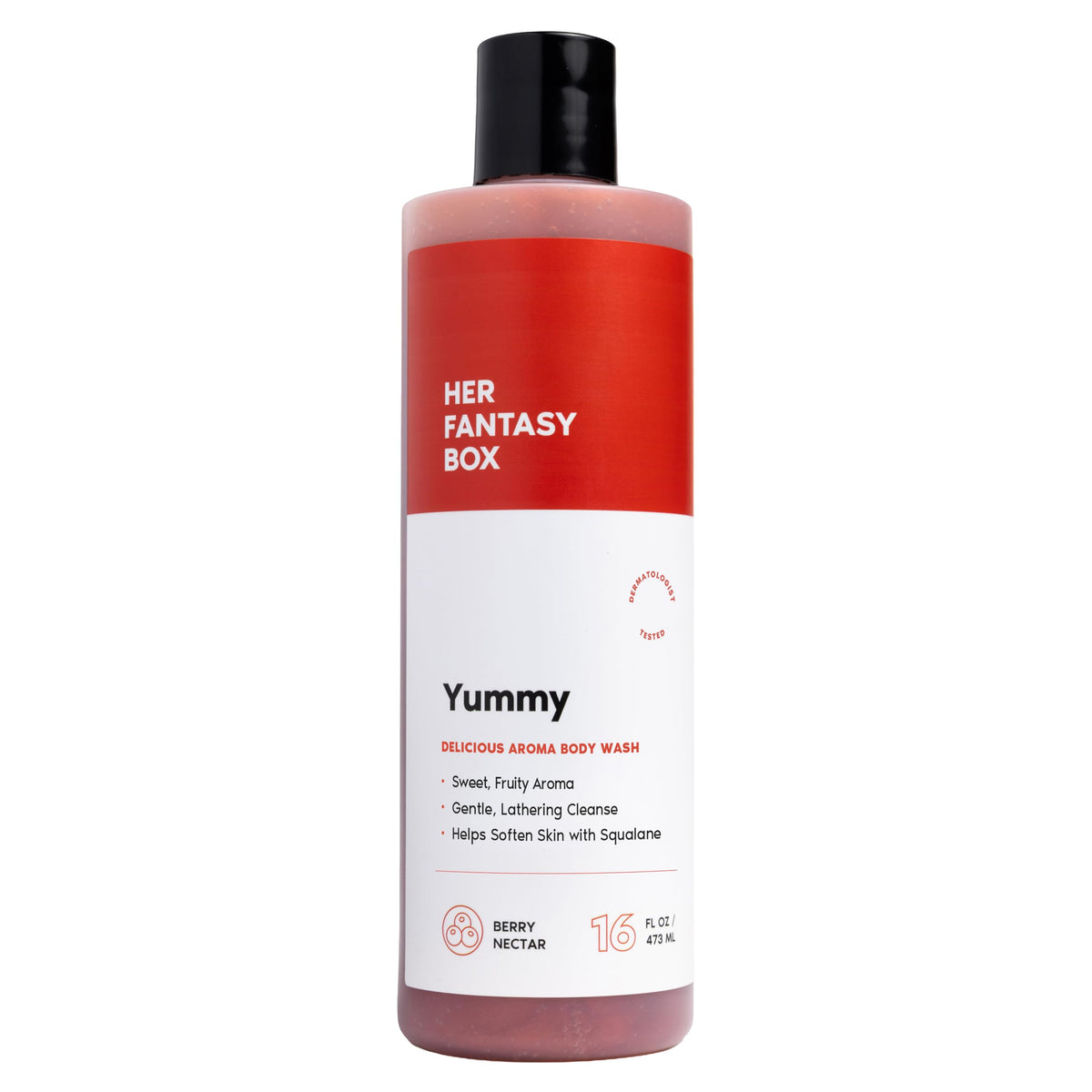 Her Fantasy Box Yummy Body Wash front view 16 oz bottle