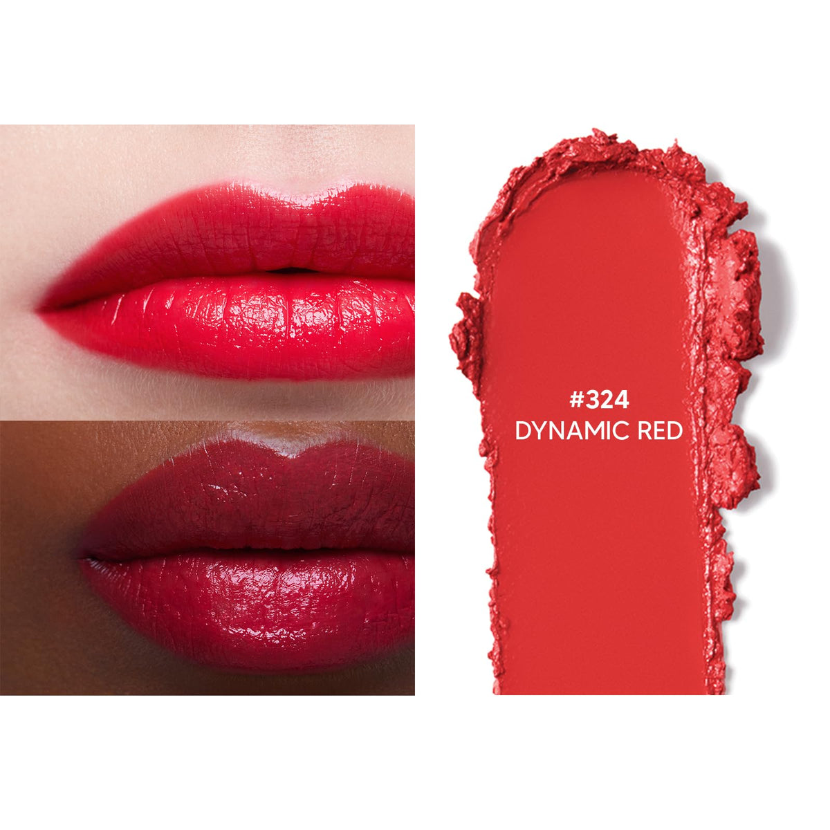 HERA Rouge Classy Lipstick #324 DYNAMIC RED swatch on skin