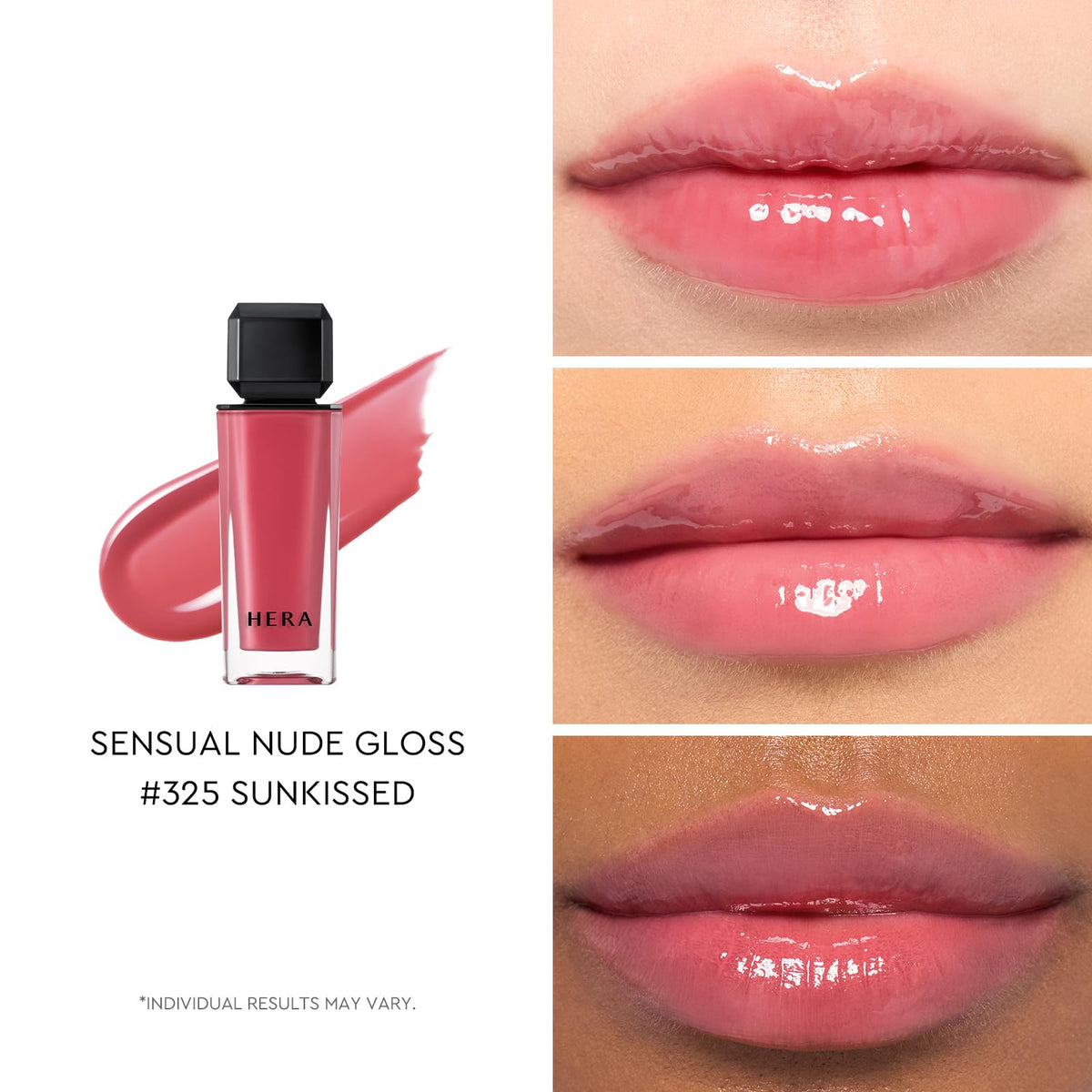 HERA Sensual Nude Lip Gloss #325 Sunkissed applicator close-up