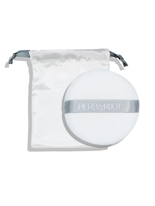 Herb & Root Body Powder in lavender scent with puff
