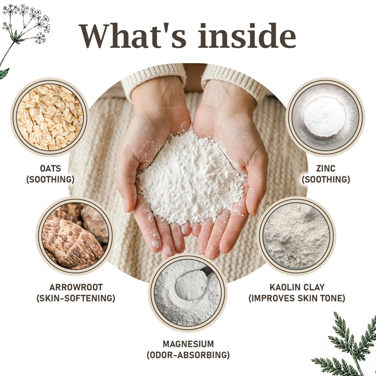 Herb & Root Sandalwood Dusting Powder being applied to skin