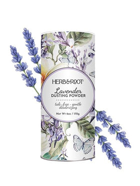 Herb & Root Talc Free Body Dusting Powder Lavender application on skin
