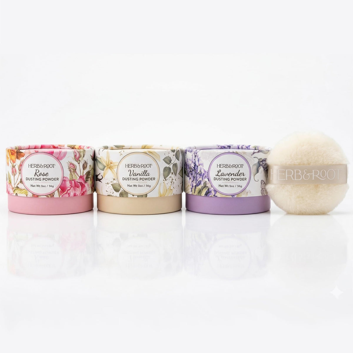 Herb & Root Talc Free Body Dusting Powder Lavender front view