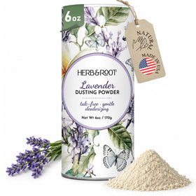 Herb & Root Talc Free Body Dusting Powder Lavender full size front view
