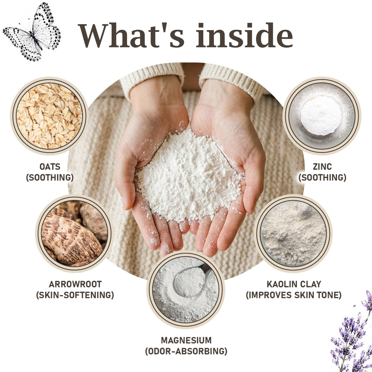 Herb & Root Talc Free Body Dusting Powder Lavender lifestyle scene