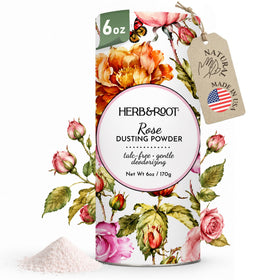 Herb & Root Talc Free Body Dusting Powder Rose front view
