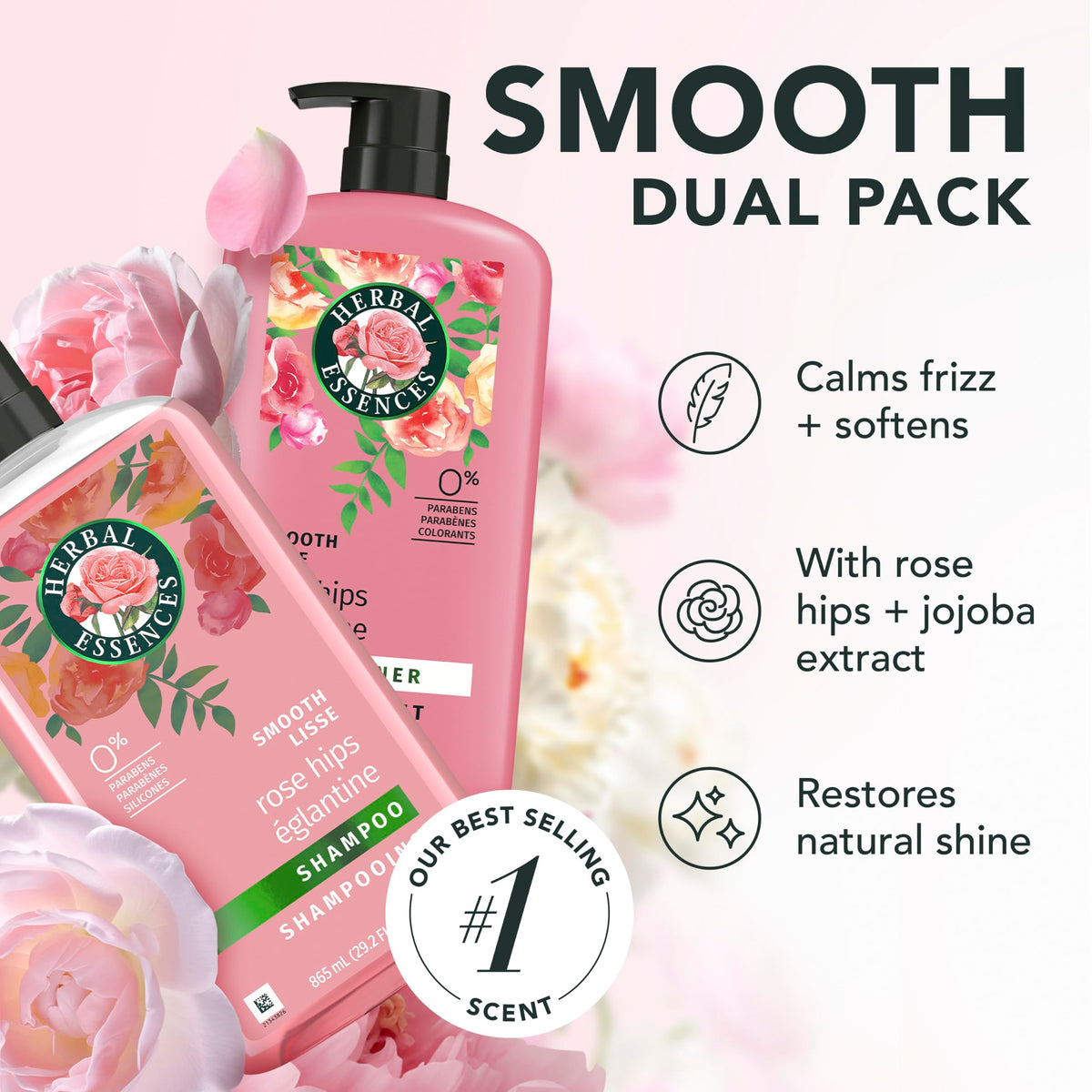Herbal Essences Shampoo bottle with Rose Hips