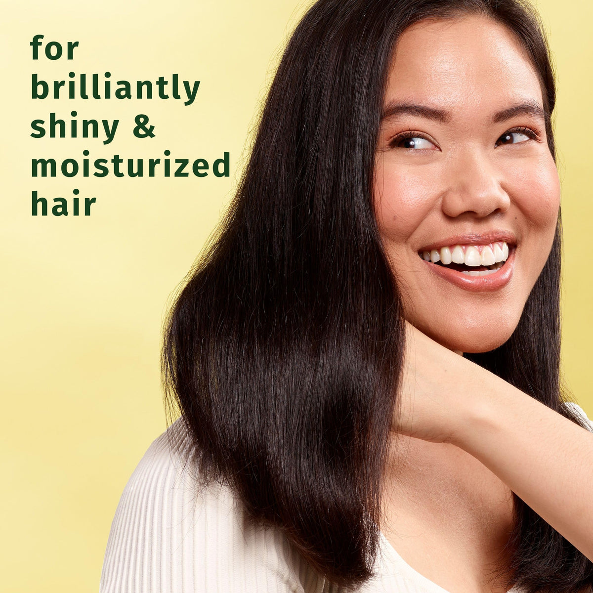 Herbal Essences Shine Collection Shampoo back view showing ingredients
