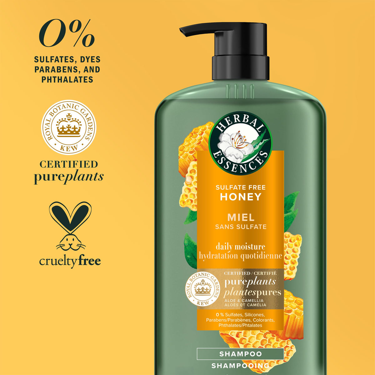 Herbal Essences Sulfate Free Shampoo packaging details