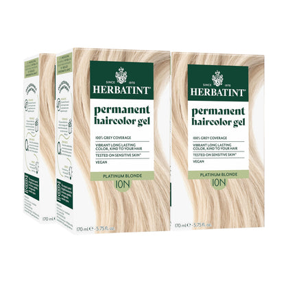 Herbatint 10N Platinum Blonde Permanent Hair Dye front view