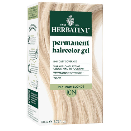 Herbatint 10N Platinum Blonde Permanent Hair Dye front view