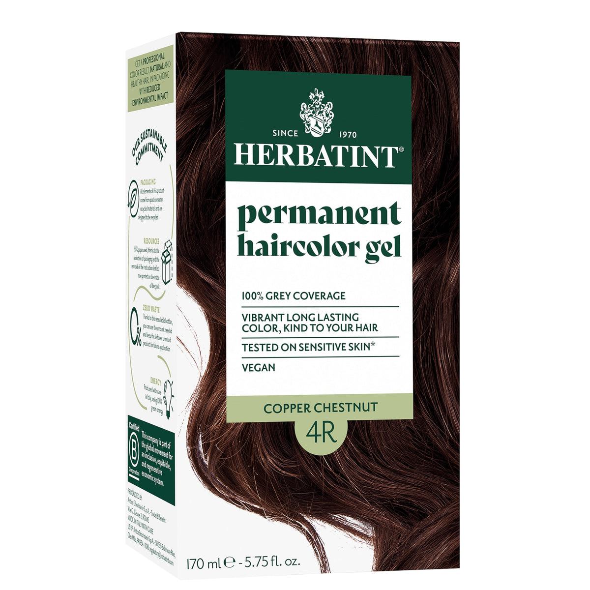 Herbatint 4R Copper Chestnut Brown Hair Dye packaging front view