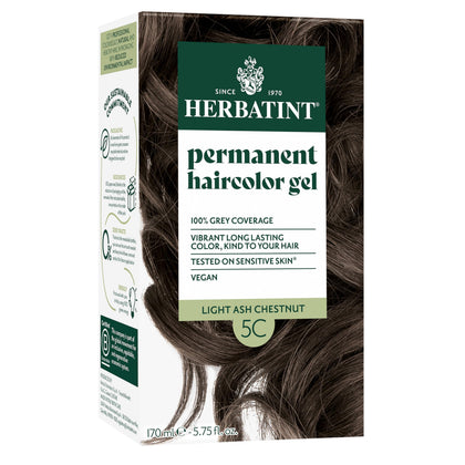 Herbatint 5C Light Ash Chestnut Brown Hair Dye front view
