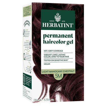 Herbatint 5M Light Mahogany Chestnut Brown Hair Dye front view