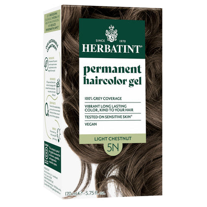 Herbatint 5N Light Chestnut Brown Permanent Hair Dye packaging front view