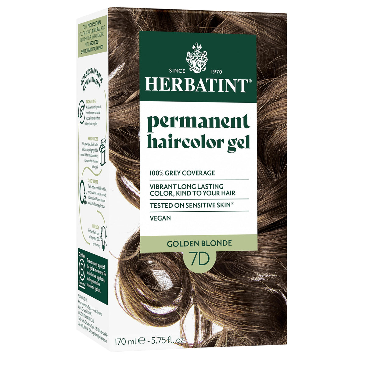 Herbatint 7D Golden Blonde Permanent Hair Dye packaging front view