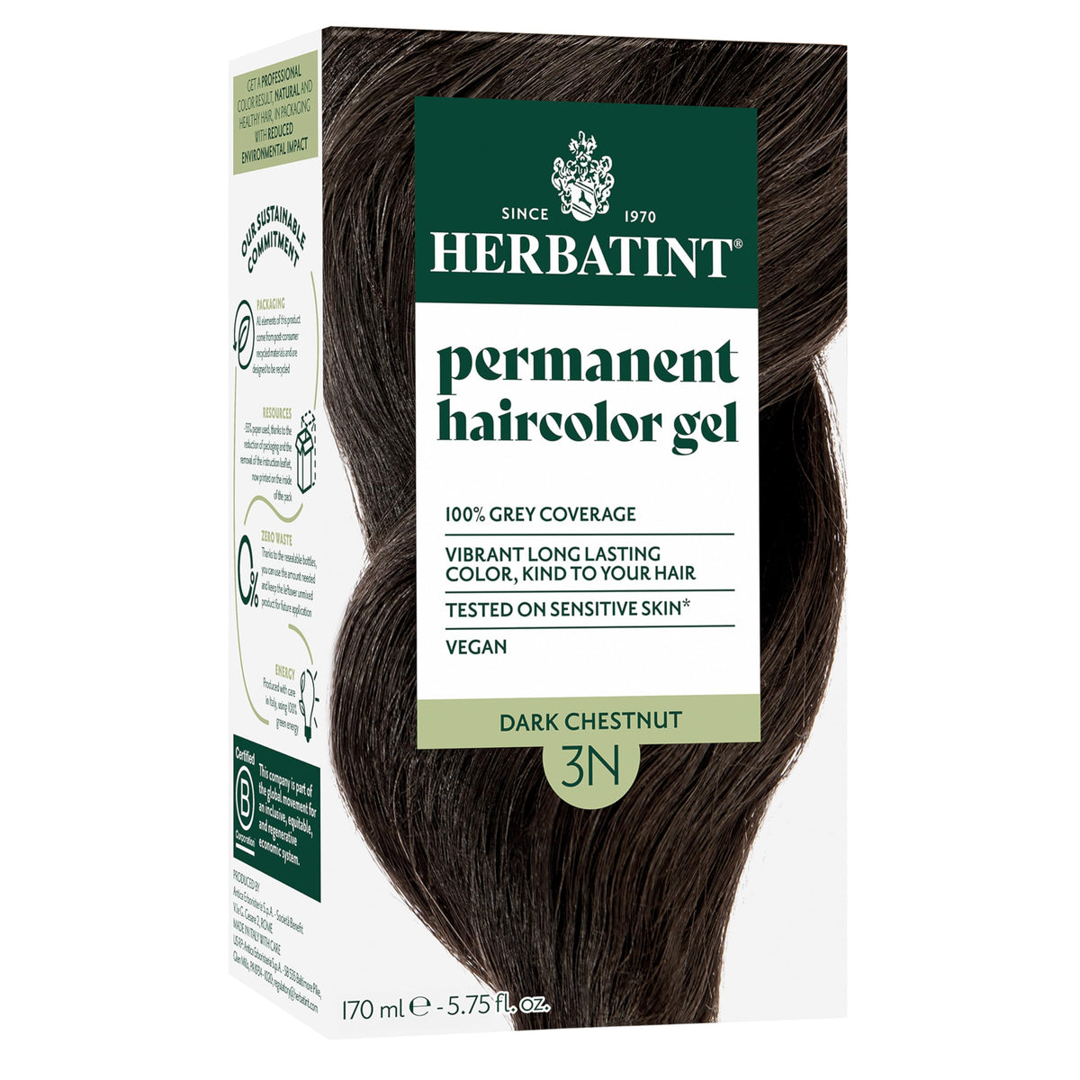 Herbatint Dark Chestnut Brown Hair Dye box front view