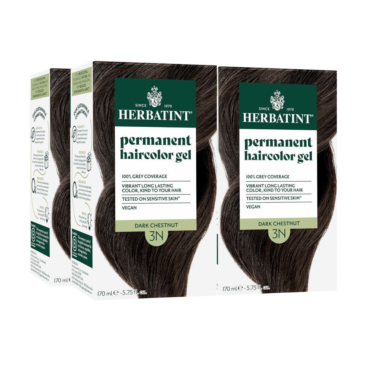 Herbatint Dark Chestnut Brown Permanent Hair Dye packaging front view