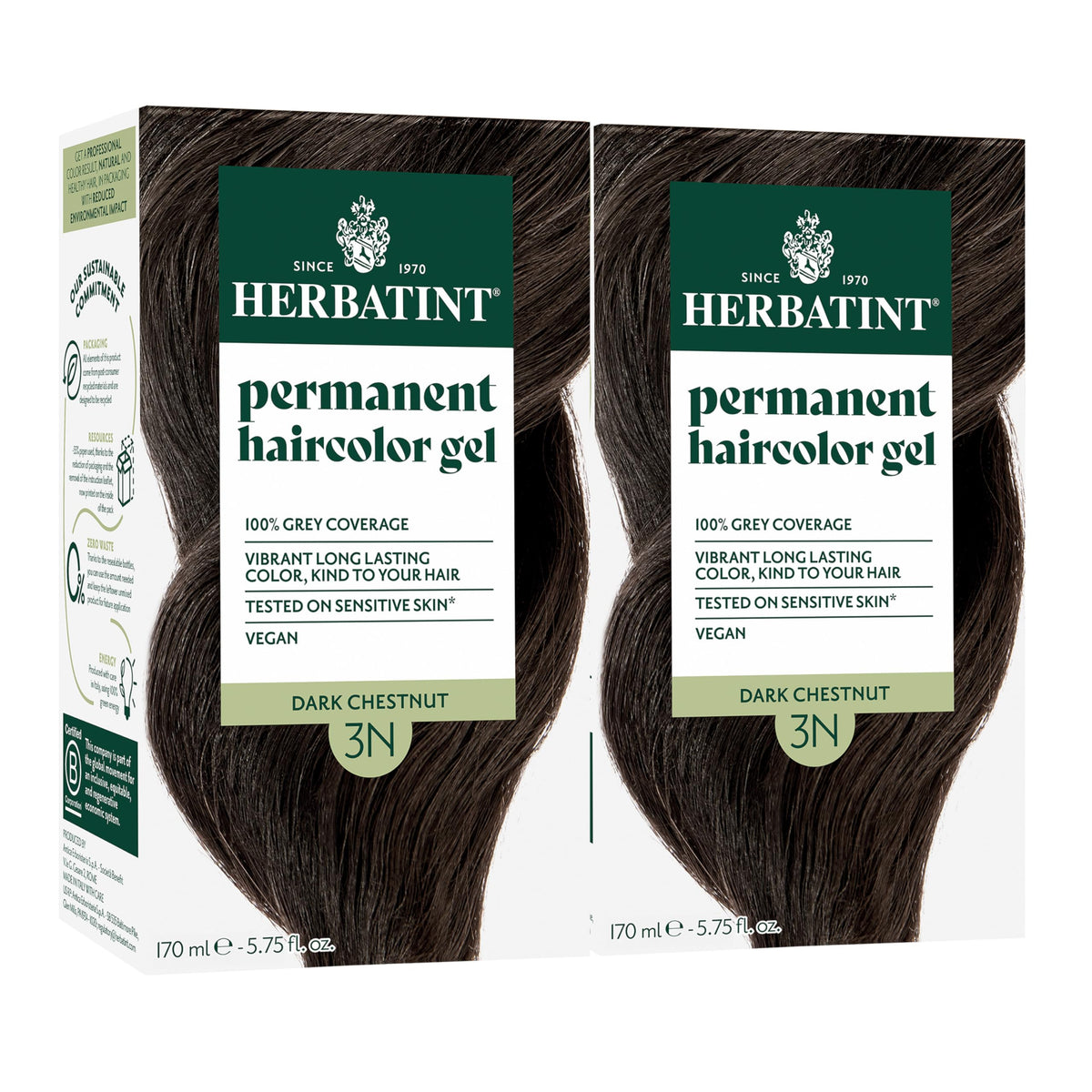 Herbatint Dark Chestnut Brown Permanent Hair Dye packaging front view