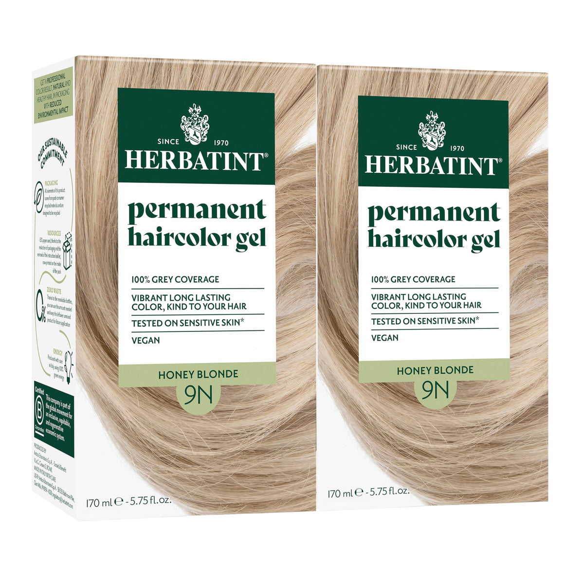 Herbatint Honey Blonde Permanent Hair Dye 2 Pack front view