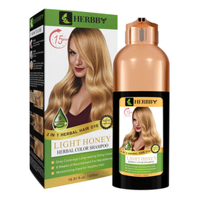HERBBY Hair Color Shampoo 500ml in a bathroom setting
