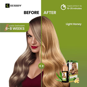 HERBBY Hair Color Shampoo 500ml side view with herbal extracts