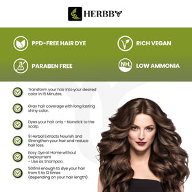 HERBBY Hair Color Shampoo Dark Brown 500ml side view
