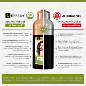 HERBBY Hair Color Shampoo Dark Brown before and after
