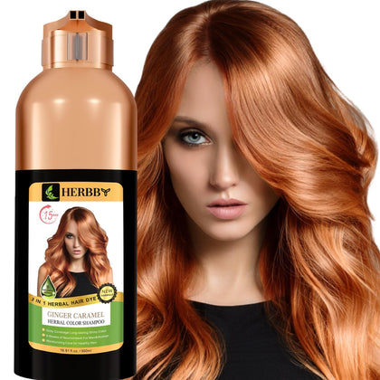 HERBBY Hair Color Shampoo Ginger Caramel 500ml front view