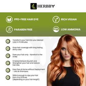 HERBBY Hair Color Shampoo Ginger Caramel with herbal extracts