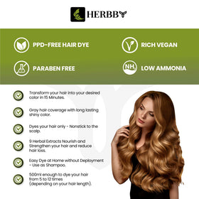 HERBBY Hair Colour Shampoo 500ml with herbal extracts