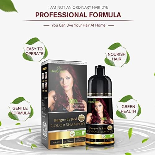 Herbishh Burgundy Red Hair Colour Shampoo packaging